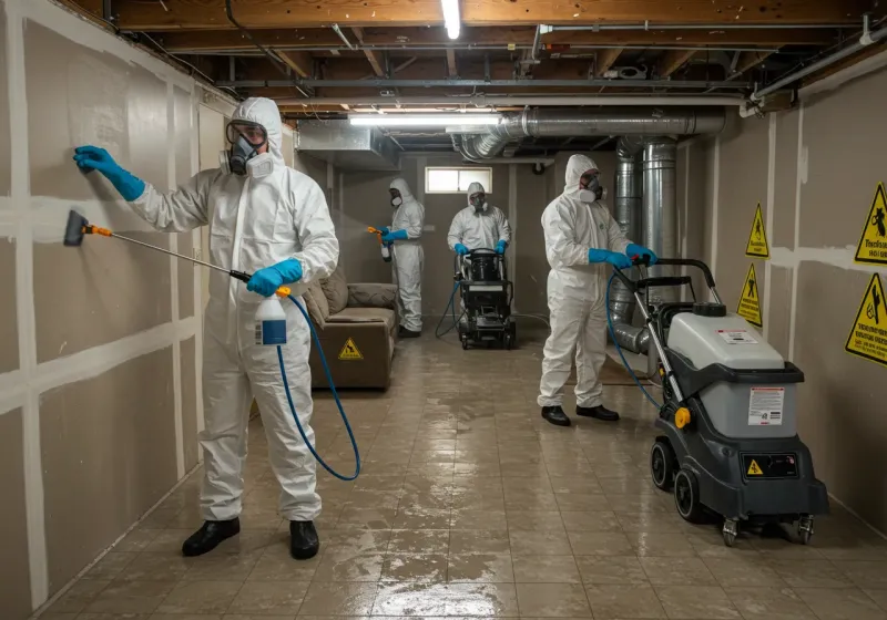 Basement Moisture Removal and Structural Drying process in Essex Junction, VT